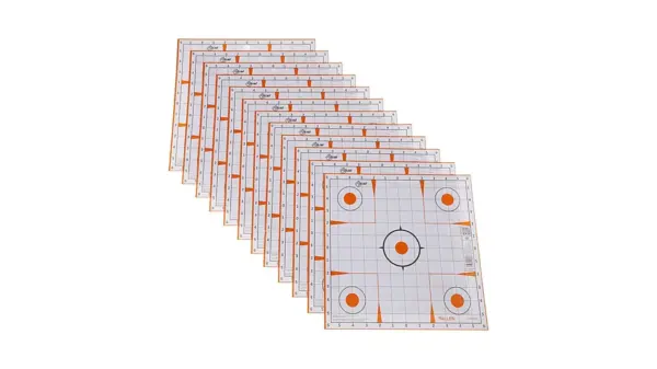 04813 1 ez aim 15333 100 sight in shooting target grid self adhesive paper target 12 x 12 av 2