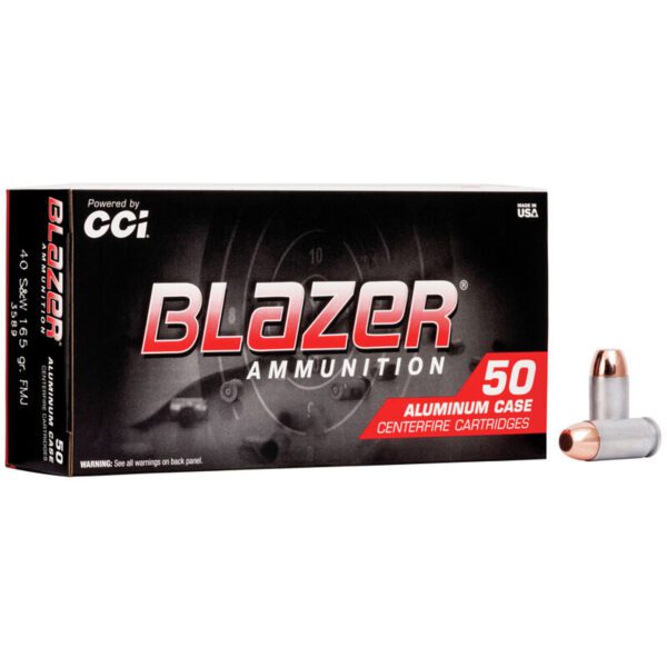 CCI Blazer .40 SW Ammunition 50 Rounds 165 Grain Full Metal Jacket 1100fps