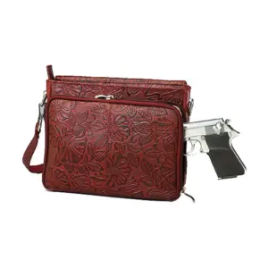 GTMs tooled amer cowhide shldr bag blk cherry 0637209 main@2x