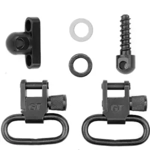 GrovTec Shotgun Locking Sling Swivel Set For Side By Side Shotguns Steel Black