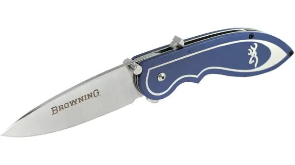 opplanet browning backdraft knife blue 322355 open front angle