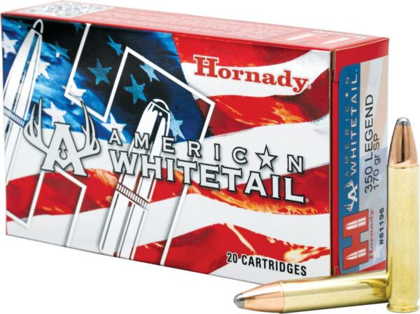 Hornady American Whitetail 350 Legend Interlock 170 Grain 20 Rounds 090255811964