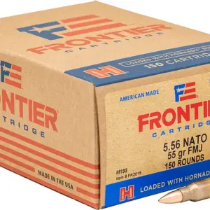 opplanet hornady frontier rifle ammo 5 56x45mm nato full metal jacket 55 grain 150 rounds box fr2015 main 1