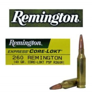 Remington 260 Rem Ammunition Core Lokt R260R1 140 Grain Pointed Soft Point 20 rounds