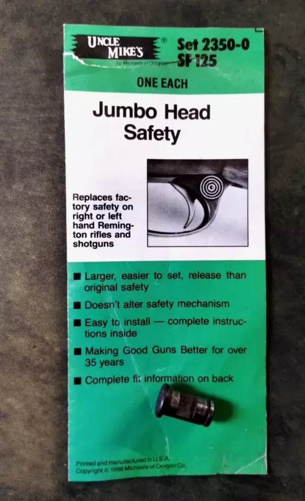 Uncle Mikes Jumbo Head Saftey Set 2350 0 SF 125 Remington Marlin