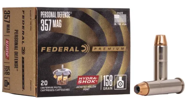 Federal Premium Hydra Shok .357 Magnum Ammunition 20 Rounds JHP 158 Grains P357HS1
