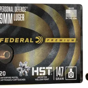 Federal Premium 9mm 147 grPersonal Defense HST Jacketed Hollow Point