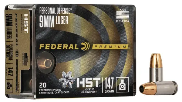 Federal Premium 9mm 147 grPersonal Defense HST Jacketed Hollow Point