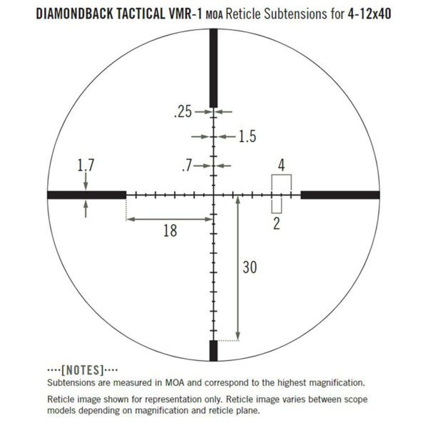 Vortex Optics Diamondback Tactical Rifle Scope 4 12x 40mm VMR 1 Reticle Matte Black 3