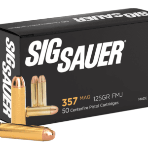 Sig Sauer Ammo .357 Mag 125gr Elite Ball Full Metal Jacket 50 Box E357MB 50