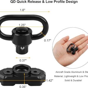 Two Point Traditional QD Sling 1.25 in 2 Point Sling Swivels Mounts for Mlock 2 1