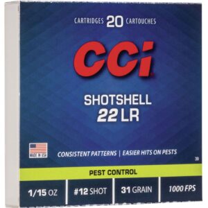 CCI Shotshell 22LR Ammo 31 Grain 12 Lead Shot Box of 20