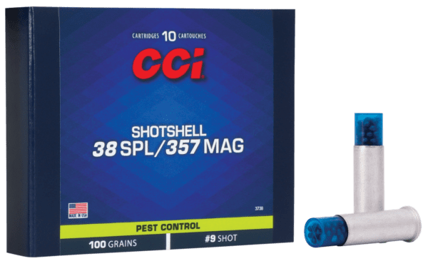 CCI 3738 Pest Control Shotshell 38Sp 357 Mag 100gr 9 Shot 10 Per Box
