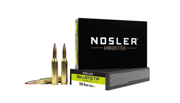 Nosler BT .260 Remington Ammunition 20 Rounds 120 Grain Ballistic Tip 2850fps