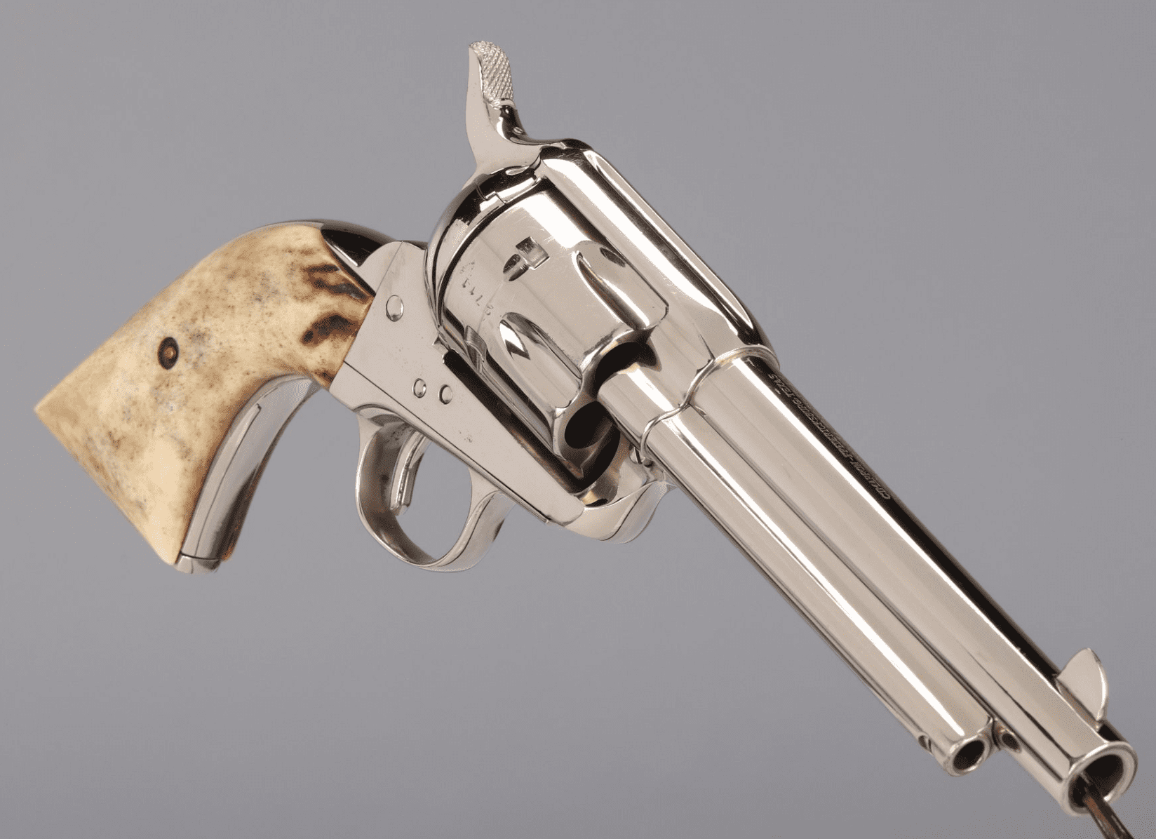 Uberti 44 WCF 5.5in nickel stag grips single action revolver 5 Uberti 44 WCF 5.5in nickel stag grips single action revolver 5