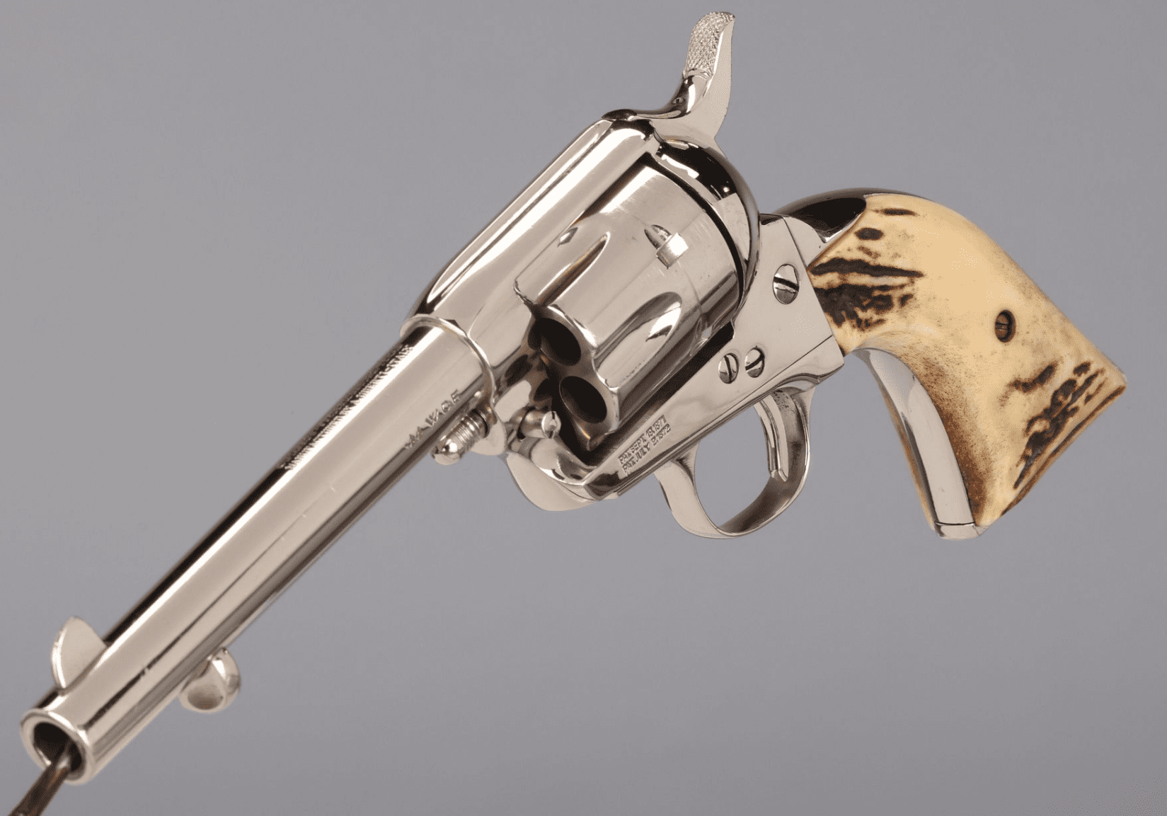 Uberti 44 WCF 5.5in nickel stag grips single action revolver 6 Uberti 44 WCF 5.5in nickel stag grips single action revolver 6