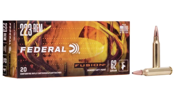 Federal Fusion .223 62 Grain Soft Point Centerfire Ammo F223FS1