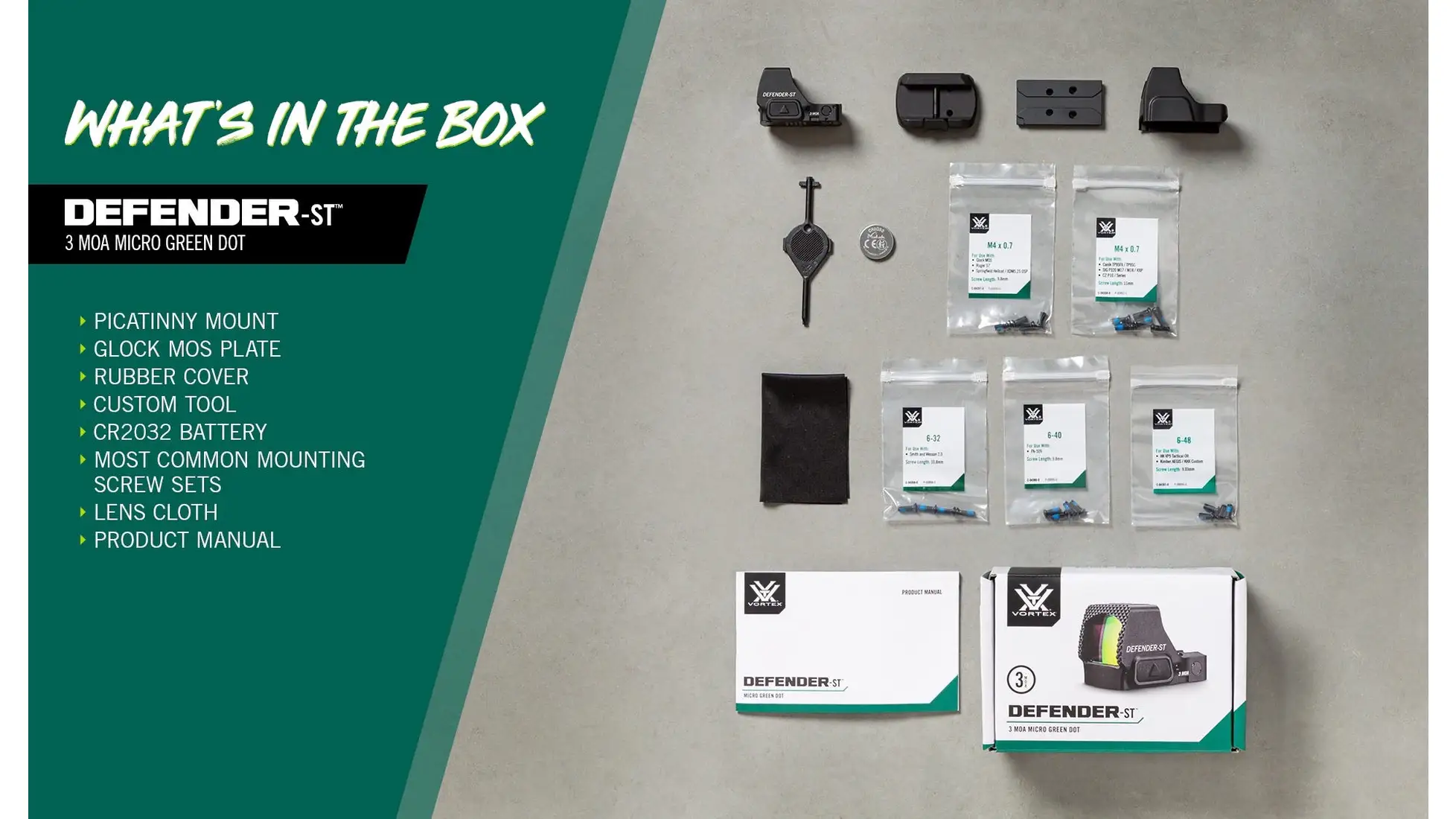 Vortex Defender ST 1x23mm Reflex Micro Green Dot Sight DFST MGD3 4 Vortex Defender ST 1x23mm Reflex Micro Green Dot Sight DFST MGD3 4