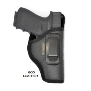 Houston Gun Holsters 57B RH ECO LEATHER Holster IWB with metal clip Black