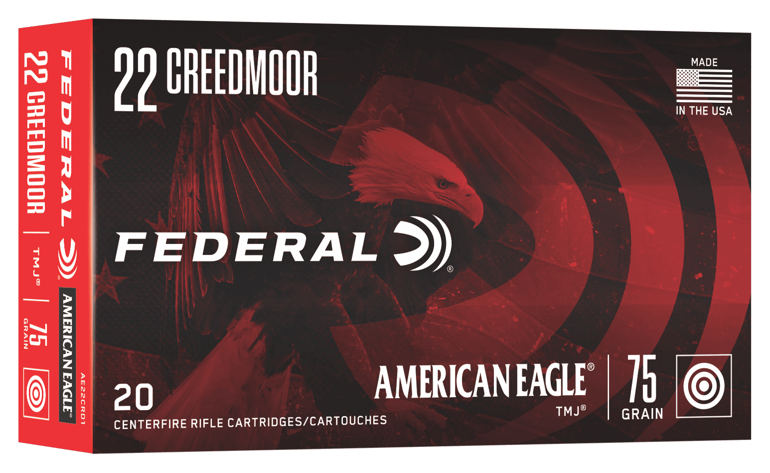 Federal AE22CRD1 American Eagle 22Creedmoor 75gr