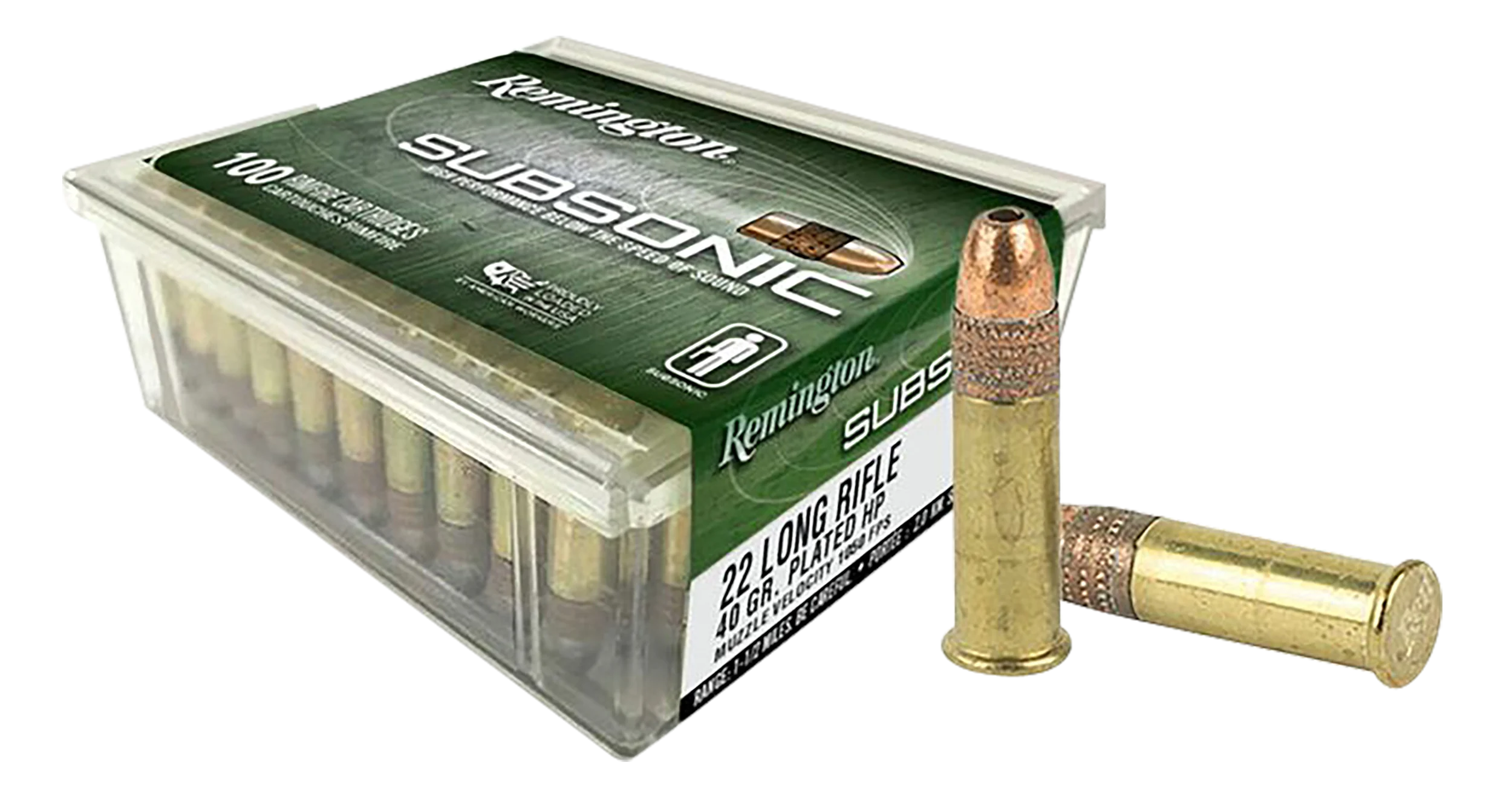 Remington Subsonic Rimfire 22 LR 40 gr Hollow Point 100 RD